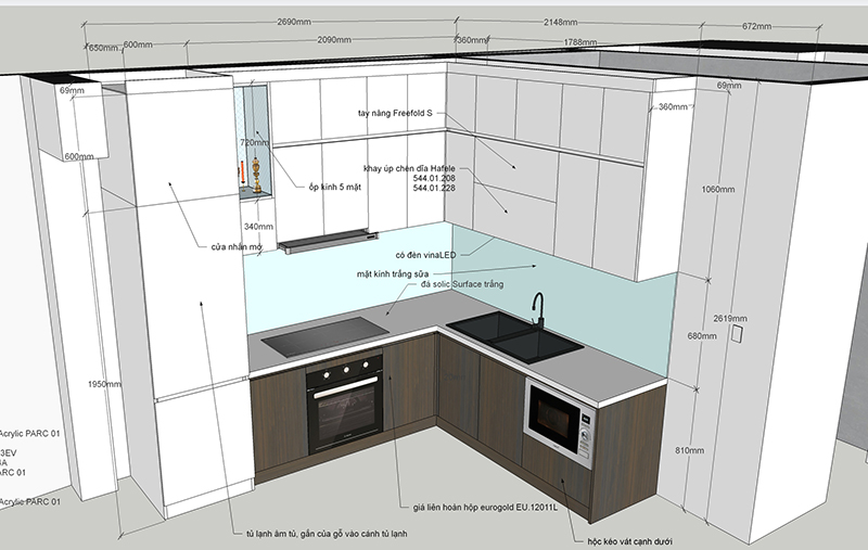 Bản vẽ thiết kế tủ bếp tổng thể - hình 13