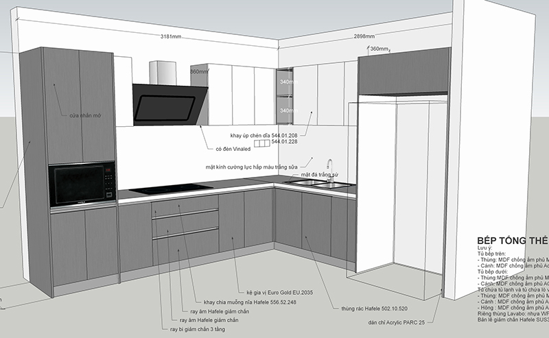 Bản vẽ thiết kế tủ bếp tổng thể - hình 27